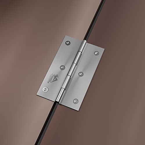 Image of Atlantic Window Door Hinges 3 Inch x 16 Gauge /1.7 MM Thickness, Premium Stainless Steel Welded Head, Matt Finish, Pack of 12 Pcs