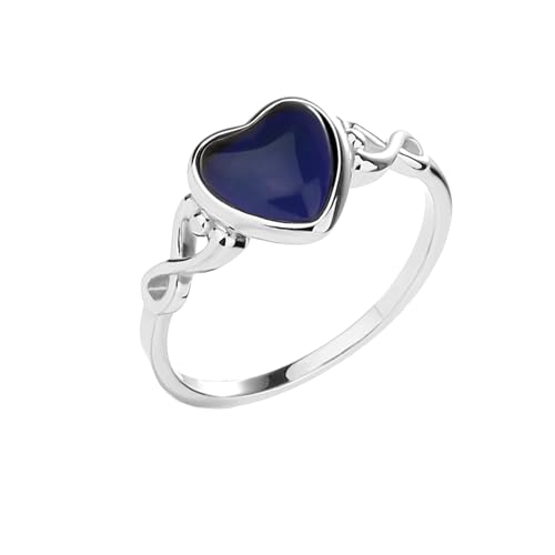 Precious Pieces Sterling Silver Heart Mood Ring Changing Colors f...