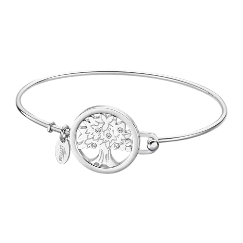 LOTUS STYLE Pulsera Acero Inoxidable Mujer LS2014-2/3 Árbol de la Vida - Sofisticado Brazalete con Pulido y Acabado Refinado 6,46 cm - Regalo de Cumpleaños - Aniversario - Ocasiones Especiales