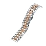 Lunghezza della fascia: 16 cm XTVKFWJAB Cinturino for orologio in acciaio inossidabile da 15 mm e 18, sostituisce Chopard, compatibile con HAPPY DIAMONDS, cinque fori sette bracciali a farfalla(Between rose,18mm)