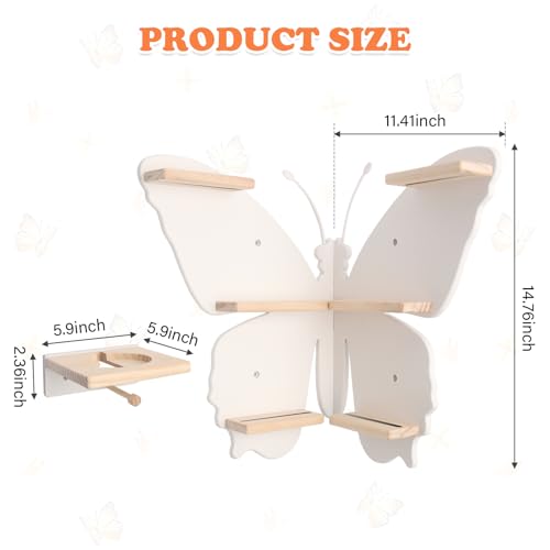 Image of 90Butterfly for Tonies Box Figures Organizer Storage Shelf Corner Wall | Magnetic Display Stand for Toniebox 1 /2 Collection 30~40 Tonie Characters Floating Shelves Storage Player, Earphones