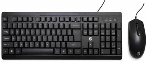 Image of HP KM125 Wired Keyboard and Mouse Combo | Full Size 104 Keys | 1000 DPI Optical Mouse | USB Plug & Play | LED Indicators | Compatible with Windows & macOS | Black (B43SZAA)