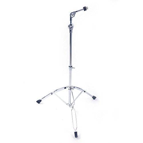 Adjustable Height Double Braced Hi Hat Cymbal Drum Stand Hi-Hat Mount，Edge Hardware Design Standard Cymbal Straight Stand，Cymbal Boom Stand Drum Hardware Arm Mount Holder Adapter Percussion Silver