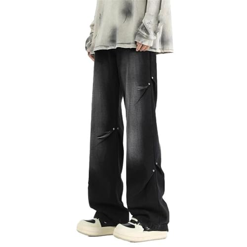 Men's Jeans American Black Spring Summer Loose Straight Long Pants