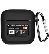 USTIYA Case for JBL Tour Pro 2 Protective Silicone Case with Keychain Cover (Black)