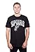 Ultra Game NBA San Antonio Spurs Mens Arched Plexi Short Sleeve Tee Shirt, Black, Medium