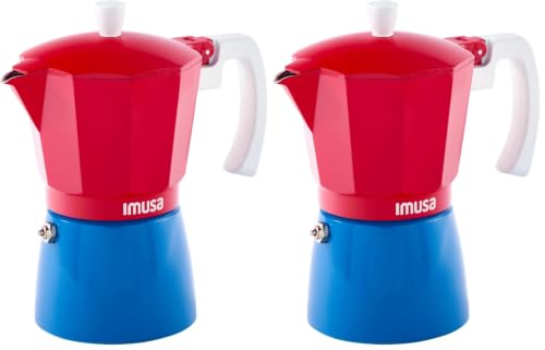 Image of Imusa 3 Cup Caribbean Cast Aluminum Stovetop Coffee Maker (Pack of 2)
