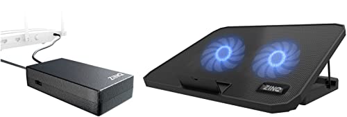 Zinq 12V UPS for Router, Mini UPS for WiFi with Upto 4 Hours Power Backup, Upto 2Amp, Works with Existing Adapter(Black) & al Fan Cooling Pad for Notebook/Laptop with Dual USB Port(Black)