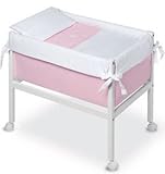 Bimbi Elite - Minicuna, 61 x 90 x 80 cm, color blanco y rosa