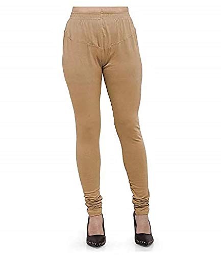 SaakarSlim Fit Lycra Stretched Plain Full Length Leggings for Womens/Girls|(Size -Free Size)