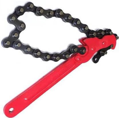EPITECH MART Heavy-Duty Chain Wrench Oil Filter Tool Pipe Fittings Tools Single Sided Adjustable Wrench (9")-image-11