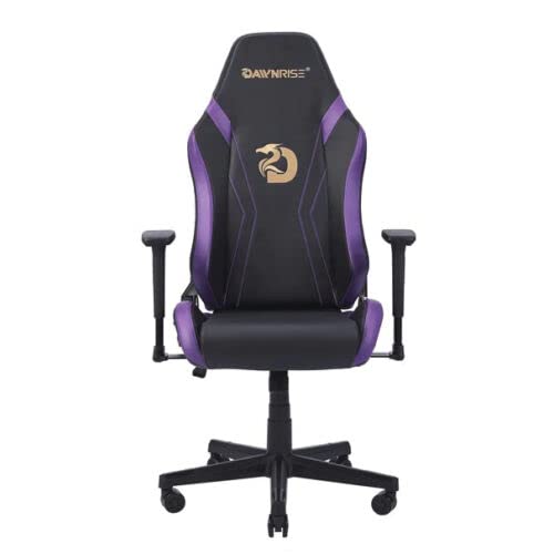 DAWNRISE Gaming Stuhl Bürostuhl Ergonomischer Stuhl Drehstuhl Computerstuhl Arbeitsstuhl mit Kopfstütze und Lendenkissen Einstellbare Armlehne PU Leder 90-160° Neigungswinkel (Lila) Cover