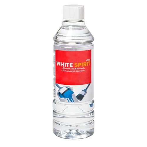 White Spirit 500ml Multi-Purpose Paint Solvent for Cleaning Brushes Thinning Oil-Based Paints Removing Grease and General DIY Use