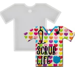 Ditya Crafts Resin Silicone Keychain Mold T- Shirt Shape Epoxy Resin Silicone Molds Gift Tags Pendant Charms with Hole Epoxy Casting Mold Wine Glass Markers for DIY Crafts Supplies Set of 1