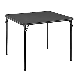 BOOSDEN Foldable Table, Folding Tables for Indoor and Outdoor Use, 2.7 ft Square Card Table, Collapsible Design, Lightweight and Durable, Fold Up Table, Ideal for Camping, Dining, Picnic, Black
