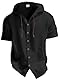 MEDUOLA Herren Kapuzenpullover dünn Baseball-Sweatshirt Langarm mit Taste T-Shirt Shirts Tops Hoodie mit Kapuze Knopfleiste 3XL,Schwarz