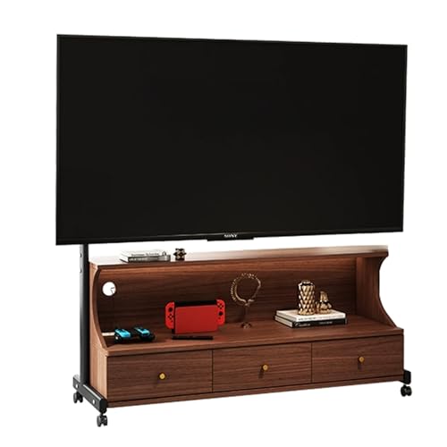 Soporte móvil para TV con ruedas y 3 cajones, 50-85 pulg.