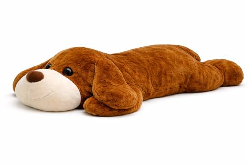 Image of Giant Sleeping Dog Soft Toy - 4 Feet Coffee Color | Super Soft Plush Slipping Dog Teddy for Girls, Kids & Gifting