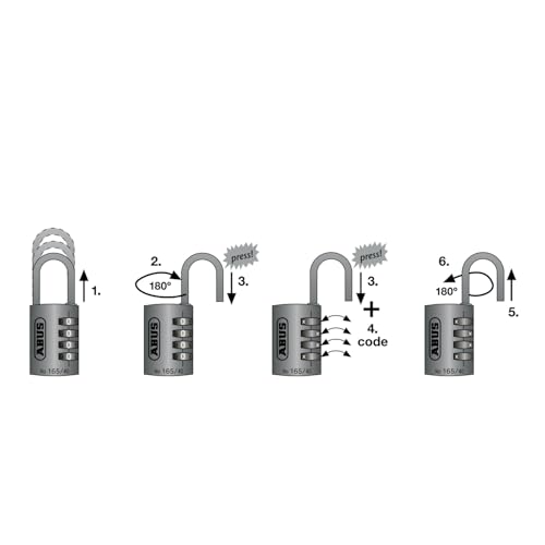 ABUS Zahlenschloss 165/30 - Vorhängeschloss aus Messing - mit individuell einstellbarem Zahlencode - Kofferschloss / Spindschloss - ABUS-Sicherheitslevel 3