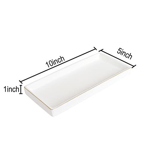 image for HANKOR 10 x 5 Ceramic Bathroom Tray for Countertop, Decorative Vanity 