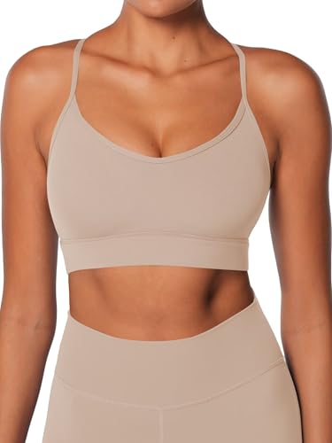 Image of Sunzel Sports Bra for Women, Criss-Cross Open Back Adjustable Strappy Bras, Workout Gym Padded Yoga Bra with Removable Pads