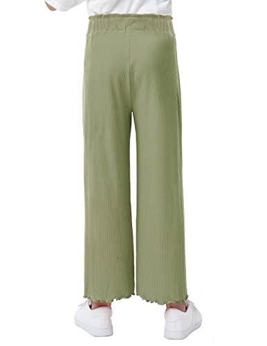 Image of V.&GRIN Girls Wide-Leg Pants, Cropped Summer Flowy Dress Lounge Stretchy Palazzo Pants for Girls 7-16 Years
