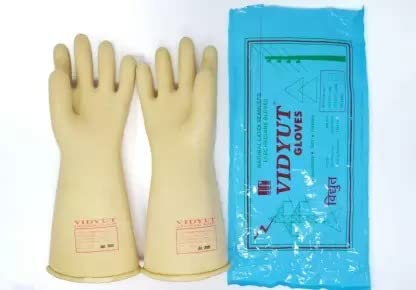 FreeFall Safety | Vidyut 33000 KVA Safety Electrical Insulated Latex Rubber Seamless Gloves 14 inch Insulated Hand Rubber | 33Kv Electrical Shock proof gloves | Hand Gloves for Electricals 1pair (B0BW48R7JQ) Amazon Price History, Amazon Price Tracker