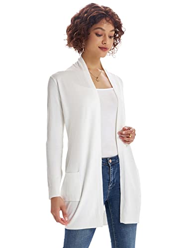 Image of GRACE KARIN Long Cardigan for Women Lightweight Open Front with Pockets | Oversized Cardigan Sweaters for Women, Soft Knit, Casual Fall Clothes, Layering Piece for Fall, Winter & Office Wear