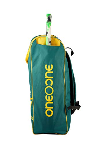 Image of One O One - Mystic Collection Single Compartment Green + Yellow Cricket Backpack, Kit Bag