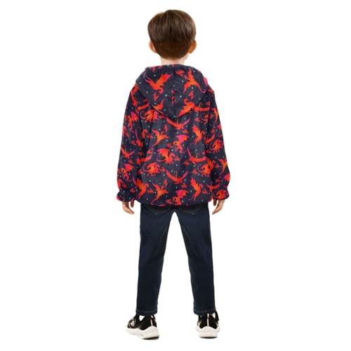 Boys' Fleece Hoody Jacket Zip Up Coat Warm Fall Winter Plush Jacket Fiery Dragon Long Sleeve Outerwear4