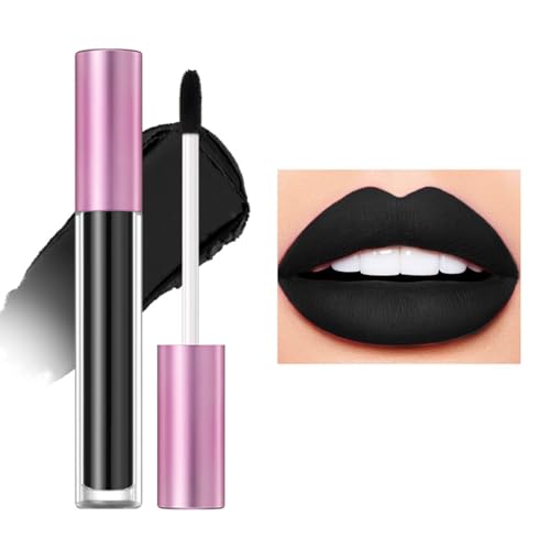 Vawolecy Lipstick líquido mate de larga duración y resistente al agua, gloss labial mate, maquillaje impermeable, no se transfiere al vaso