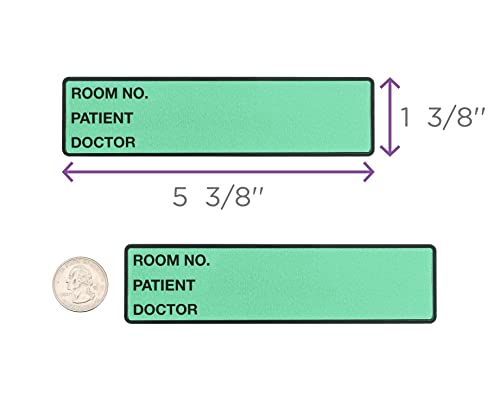 Image of Carstens Patient I.D. Adhesive Medical Chart Labels for 1.5 inch - 4 inch Ring Binder Spines - Pre-Printed Sticker Labels (Room No. / Patient /Doctor), 5 3 /8 inch x 1 3 /8 inch, Aqua, Roll of 200