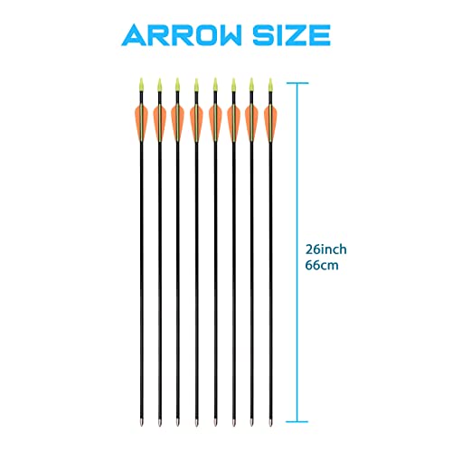 Outdoor Youth Recurve Bow and Arrow Set with Quiver Junior Archery Beginner Kids Longbow for Training Includes 8 Arrows, Armguard, Quiver,Finger Tab,3 target face - Image 4