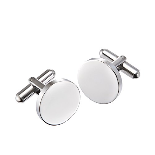 Gravado Mondgold Runde Manschettenknöpfe aus Edelstahl, Inklusive Geschenkbox, Anzug Accessoires, Herren Schmuck Cover