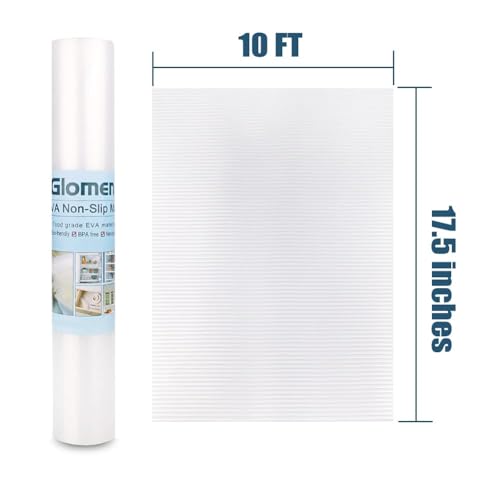 Image of Shelf Liner, Non-Slip Cabinet Liner, Washable Oil-Proof for Kitchen Cabinet, Shelves, Refrigerator, Storage, Desks, 17.5 Inches x 10 FT, Non Adhesive Drawers Liner (17.5 Inches x 10 FT) Clear