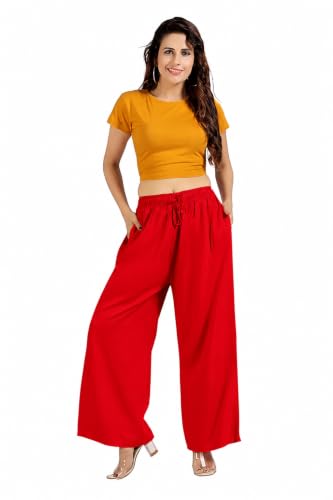 Image of BENKILS Women's Cotton Reyon Regular Fit Palazzo Pants - Available Size - M to 6XL