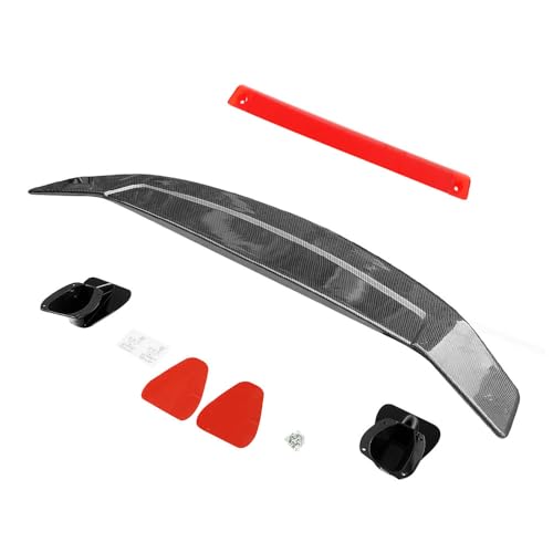 Evargc 46inch Universal Rear Spoiler, GT Style ABS Racing Spoiler Wing Lightweight, Carbon Fiber Style Rear Trunk Spoiler Wing Lid Tail Deck (Carbon Fiber Style)