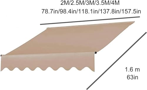 Toldo retráctil lona de repuesto y cubierta parasol de poliéster 280g exterior 3
