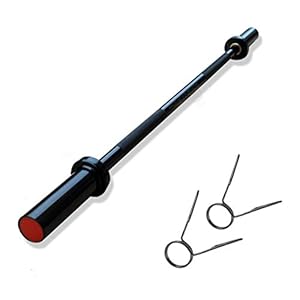ZXYWW Olympic Barbell Bar 5 Feet, Weight Bars with Two Spring Collars, Multiple Knurling Positions, Weight Lifting Strength Training Equipment