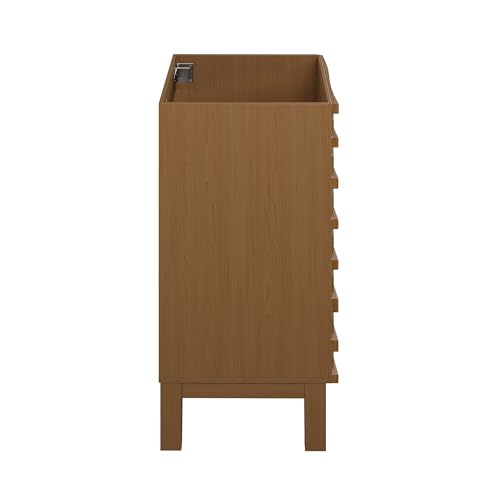 Image of Swiss Madison Cascade 18 inch Bathroom Vanity in Brown Oak- Cabinet Only