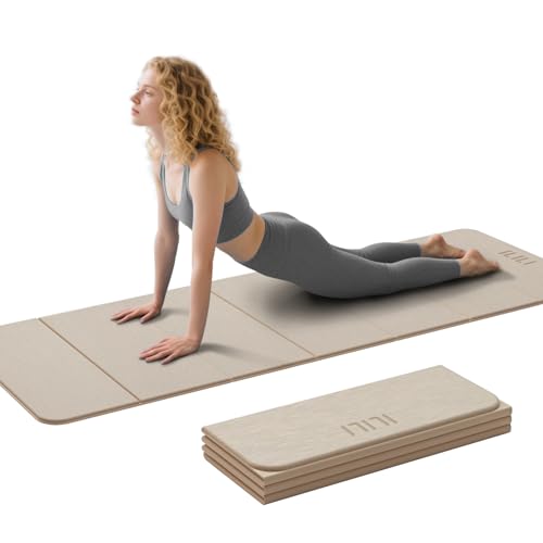 ILILI Foldable Yoga Mat 71 * 24 * 0.3'' - TPE Non-Slip Fitness Mat for Home，Waterproof...
