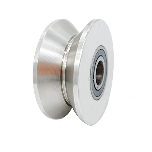 Roue à rainure en V de 7,6 cm en acier inoxydable robuste pour portail