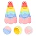 NOLITOY 1pair Boy Girl Silicone Lightweight Diving Flippers for Swimming Training Compact Design for Pool and Sea Use for Young Swimmers Snorkelers Color