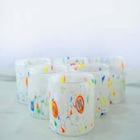 Glazen Set 6 Stuks Murano Glazen Set Van 6 - Handgemaakt Mondgeblazen Glas, 300 Ml, Gemaakt In Italië Voor Wijn En Water MurArt Tower Collectie