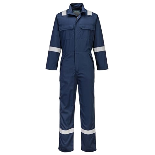 Image of Portwest FR513 Bizflame Work Plus Flame Resistant Coverall Navy