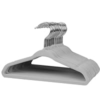 Stormix Baby Velvet Hangers 30 Pack, Children's Clothes Hangers Non-Slip, Kids Hangers with Shoulder Notches for Infant/Toddler Gray
