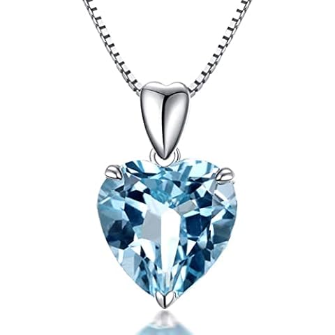IBBY GIFTS FOR HER Birthstone Necklace Aquamarine Jewellery Heart of the Ocean March Gifts Cover