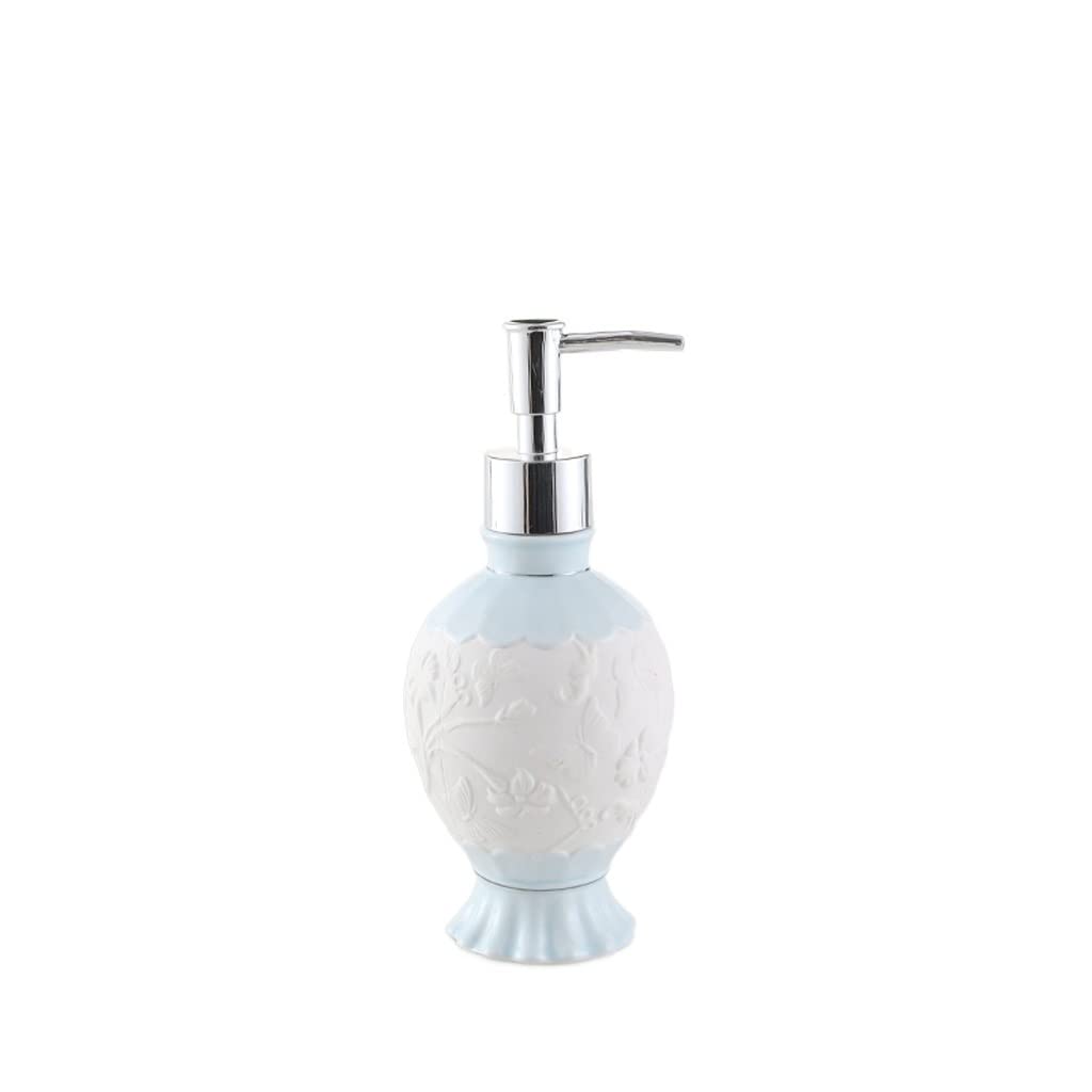 Kitchen Soap Dispenser Ceramic Soap Dispenser Kitchen Bathroom Dispenser, Lotion Dispenser Bottle, Suitable for Shower Gel, Shampoo, Massage Oil Handsoaps Dispenser(A)