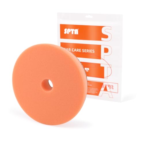 Image of SPTA T40 Orange Medium-Cut Polishing Pads, 1Pc 5.5 Inch Face for 5 Inch 125mm Backing Plate Compound Buffing Sponge Pads for Car Buffer Polisher Compounding, Polishing and Waxing -FPBFS5O
