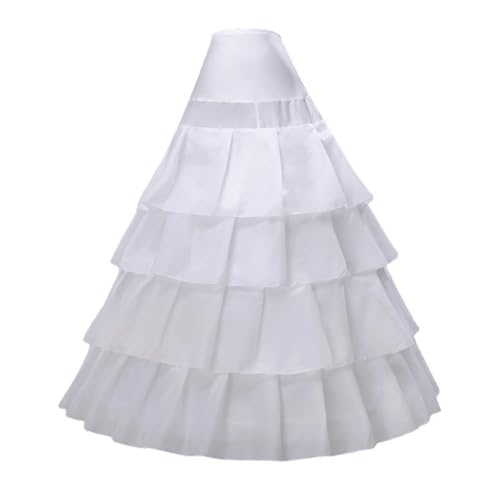 XAGMODSHN Elegante falda de crinolina blanca para vestidos de novia, falda de enagua de crinolina, accesorios de cosplay, blanco, Talla única